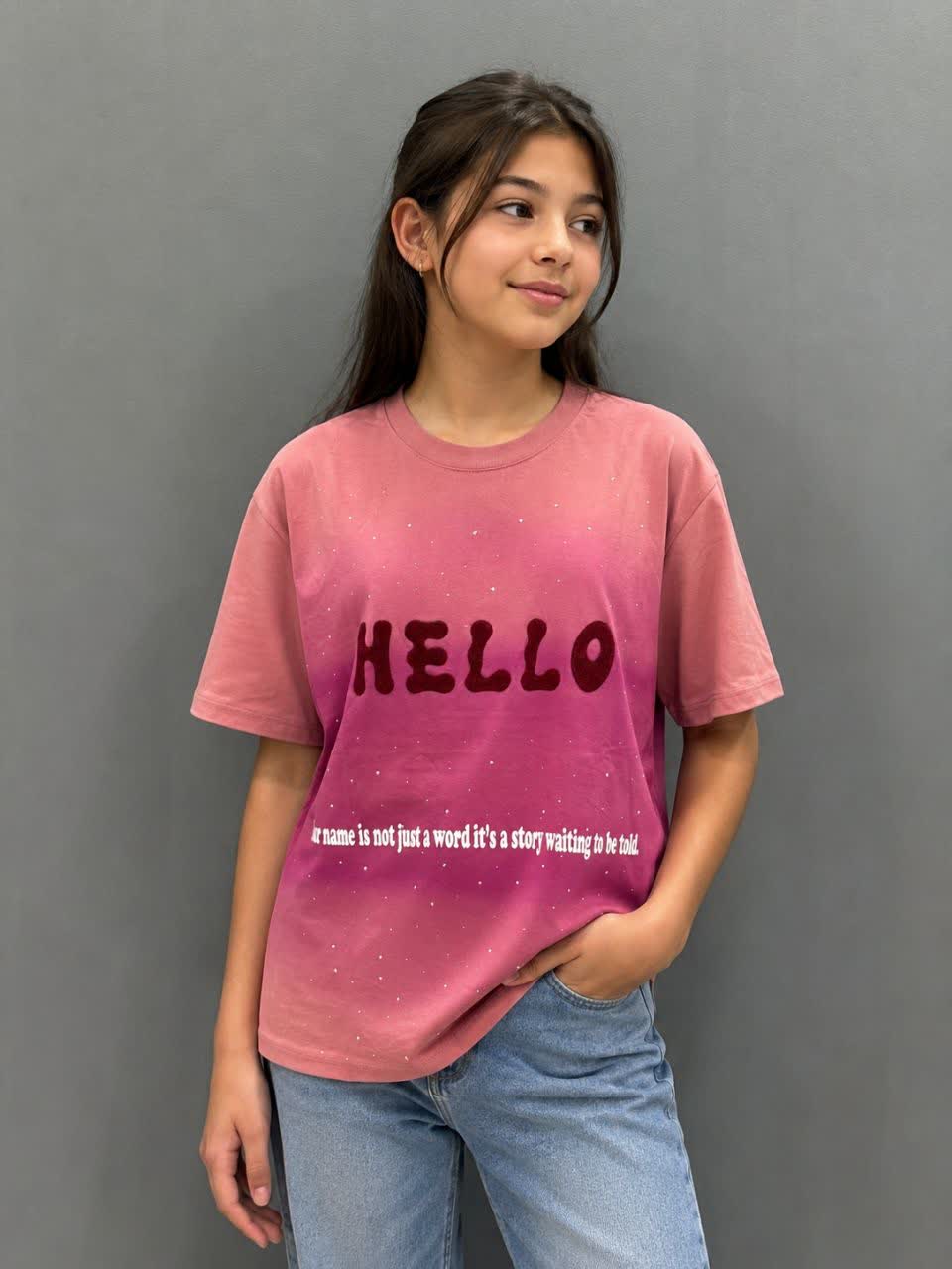 تیشرت تک دخترانه هلو hello
